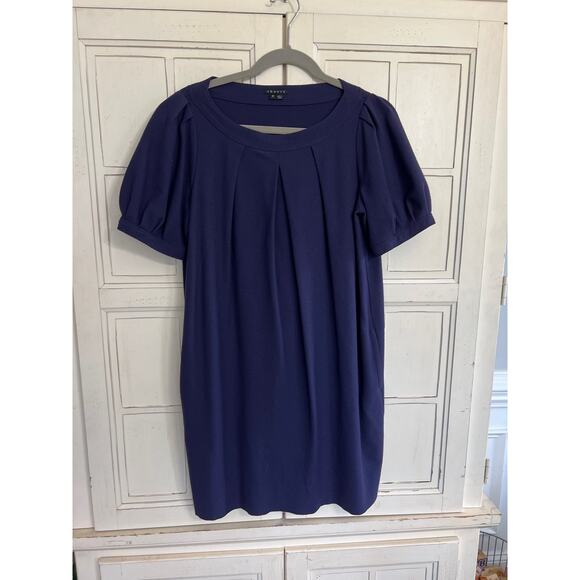 Theory size medium dark purple wool mini dress with pockets - Picture 1 of 5